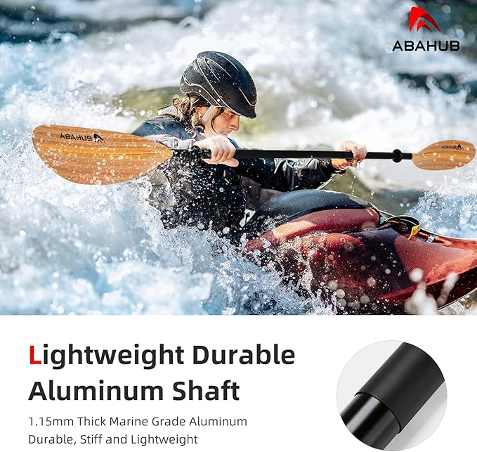 Abahub Kayak Paddle, 90.5 Inches Kayaking Oars for Boating, Canoeing with Free Paddle Leash, Aluminum Alloy Shaft Black/Blue/Green/Orange/Yellow Plastic Blades-StrideForce Fitness