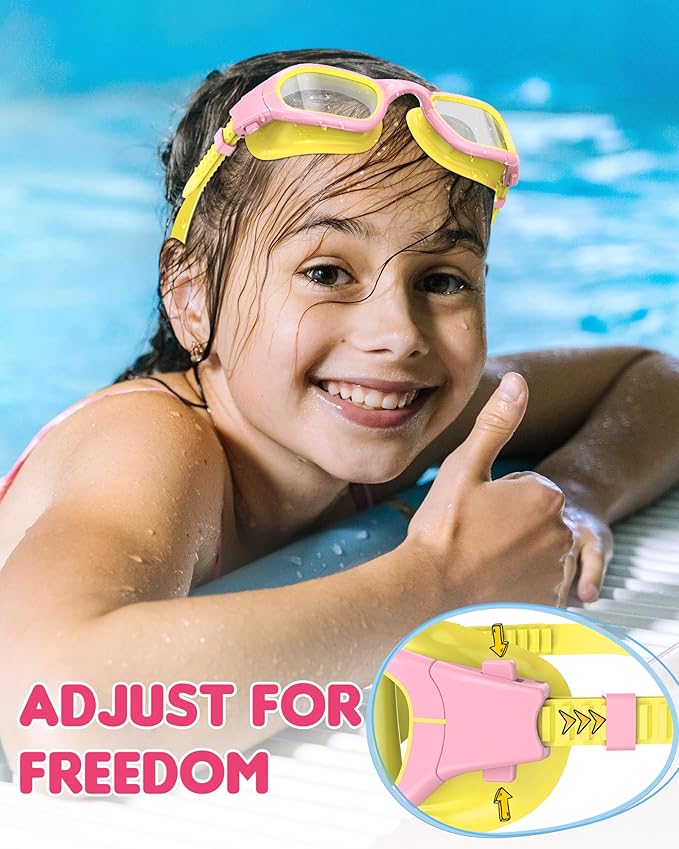 Kids Swim Goggles,Swimming Goggles for Kids 6-14, Anti-Fog UV Protection Pool Glasses for Boys Girls-StrideForce Fitness