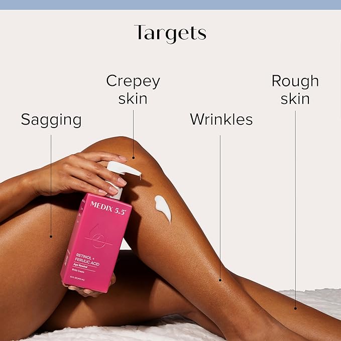 MEDIX Anti Aging Skin Care 3PC Set | Retinol Body Cream + Exfoliating AHA Glycolic Acid Foaming Face & Body Wash + Vitamin F Booster Serum, Wash + Treat + Hydrate Skincare Set-StrideForce Fitness