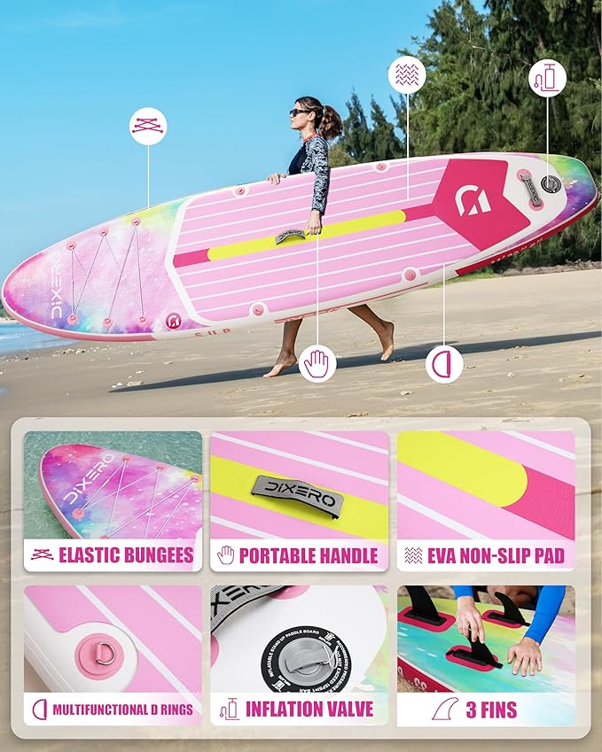 Inflatable Stand Up Paddle Board with SUP Accessories, Anti-Slip EVA Deck, 11'*33" Inflatable Paddle Boards for Adults & Youth of All Skill Levels-StrideForce Fitness