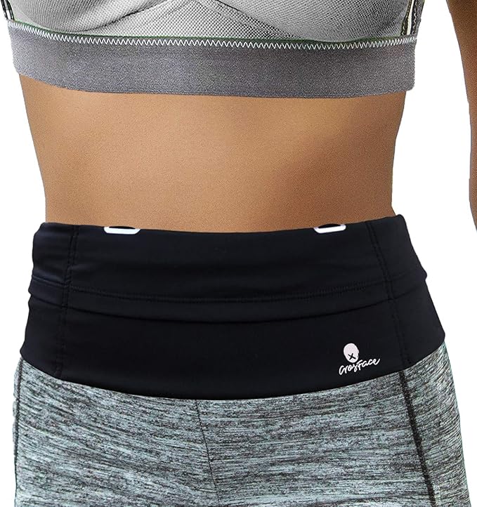 Universal One Size Waist Pack, Black, Water Resistant, Secure Pockets, Comfortable Design-StrideForce Fitness