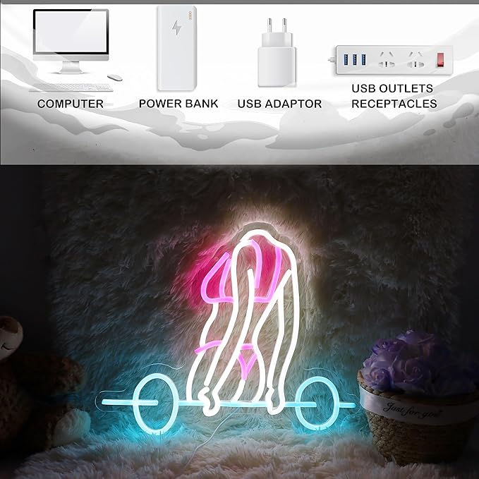 Gym Neon Sign For Home Gym Decor Gym Lighting for Man Cave Decor Gifts 15.7"×12.9"-StrideForce Fitness