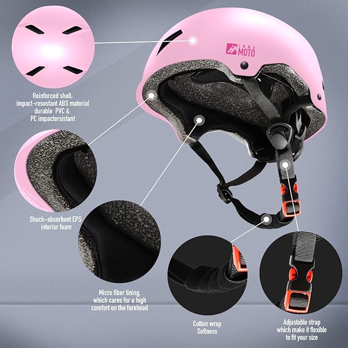 Skateboard Helmet for Adults - Adjustable Certified Safety Adults Helmet for Skateboarding Bike Bicycle Scooter Cycling Skate Skating Multisport Helmets for Women Men Boys Girls Kids Youth-StrideForce Fitness