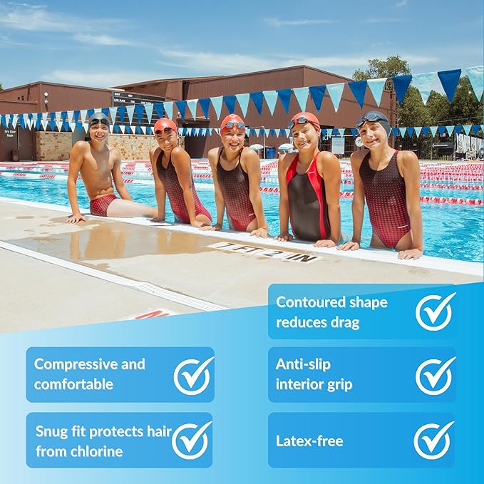 Sporti Silicone Swim Cap for Kids, Unisex Youth Swimming Cap, Protection Bathing Caps for Your Children, Aged 2-10-StrideForce Fitness