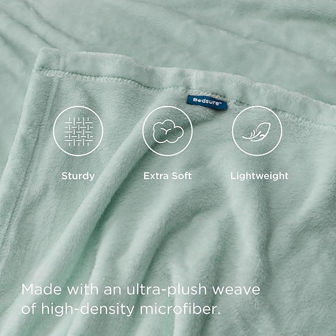 Bedsure Fleece Bed Blankets Full Size Sage Green - Soft Lightweight Plush Fuzzy Cozy Luxury Blanket Microfiber, 84x90 inches-StrideForce Fitness