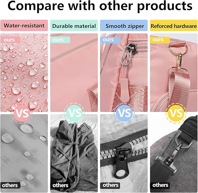 MABROUC Duffle Bag For Women, Sports Duffel Bag for Gym with Wet Pocket & Shoe Compartment, Overnight Weekender Travel Bag-StrideForce Fitness