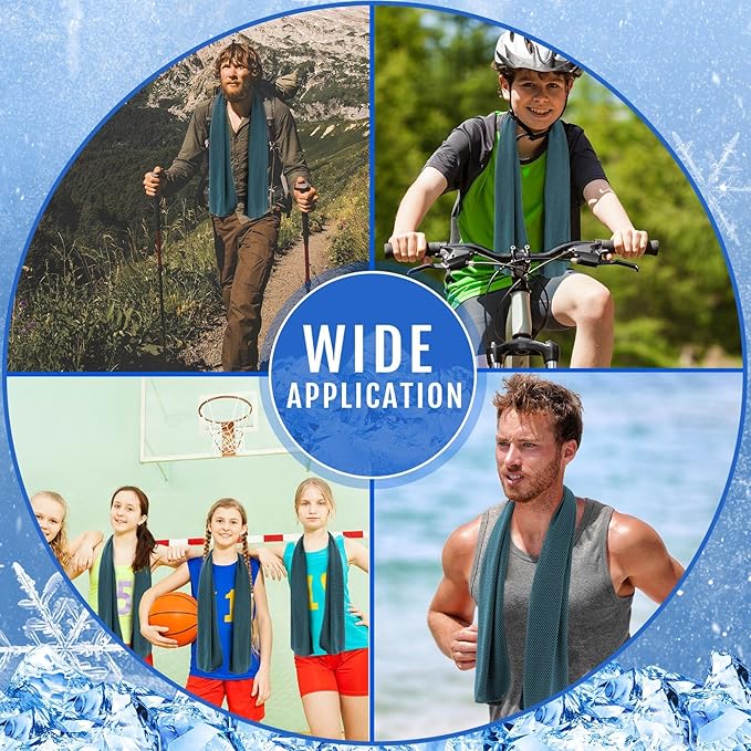 Hosuly 30 Pack Cooling Towels, 40"x12" Ice Breathable Soft Chilly Sweat Rag Microfiber Workout Rags for Gym Cooling Towels for Neck and Face for Yoga Golf Sport Running-StrideForce Fitness