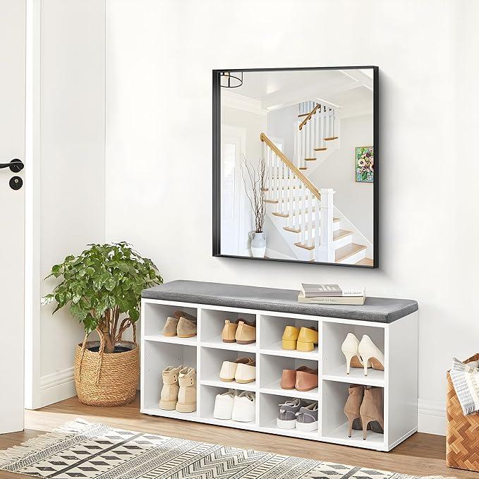 Black Bathroom Mirror, 30x36 Inch Rectangular Framed Mirror, Large Wall Mounted Bathroom Vanity Mirror Over Sink for Bedroom,Restroom, Living Room, Hangs Vertically or Horizontally-StrideForce Fitness