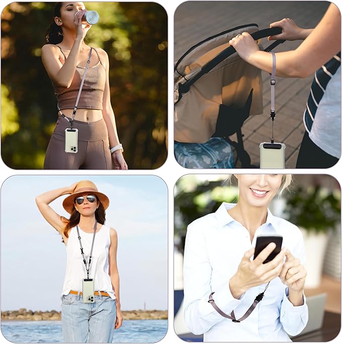 Cell Phone Strap Adjustable Wrist Strap Crossbody Cellphone Holder Extra Long Phone Lanyard Wrist Lanyard (Lavender Grey)-StrideForce Fitness