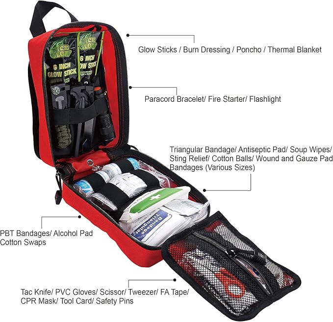 EVERLIT 250 Pieces Survival First Aid Kit IFAK EMT Molle Pouch Survival Kit Outdoor Gear Emergency Kits Trauma Bag for Camping Boat Hunting Hiking Home Car Earthquake and Adventures-StrideForce Fitness