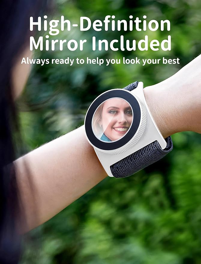 TOPGO Magnetic Running Phone Holder for iPhone, HD Mirror & Extendable Anti-Drop Rope for Gym/Yoga, 360° Rotatable Wrist Phone Holder, Fits iPhone 16 Pro & Android (Black, 2 Straps)-StrideForce Fitness