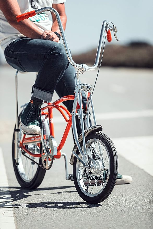 Schwinn Krate Classic Sting-Ray Bike, 20 Inch Bike for Kids or Adults, Steel Frame & Springer Fork, Fenders, Single Speed, Coaster Brake, Grey Ghost, Lemon Peeler, Coal, Grape, Orange or Apple-StrideForce Fitness