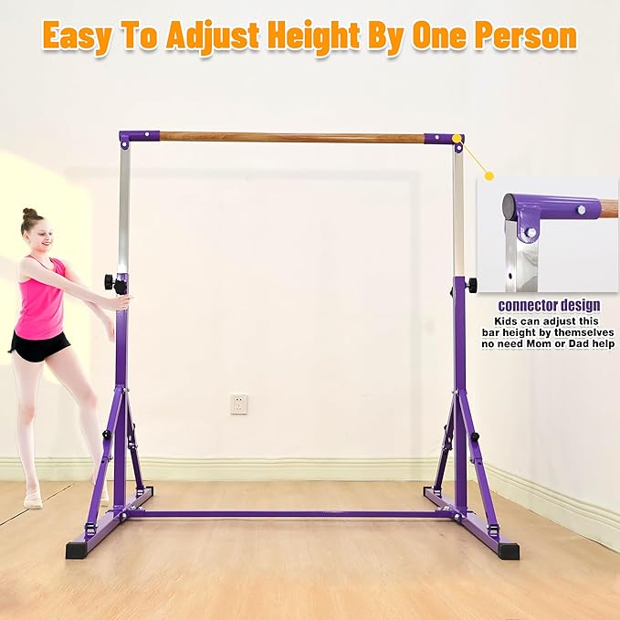 4FT/5FT Gymnastic Bar Set Gymnastics Horizontal Bar Gymnastics Kip Bar for Kids Home Use-StrideForce Fitness