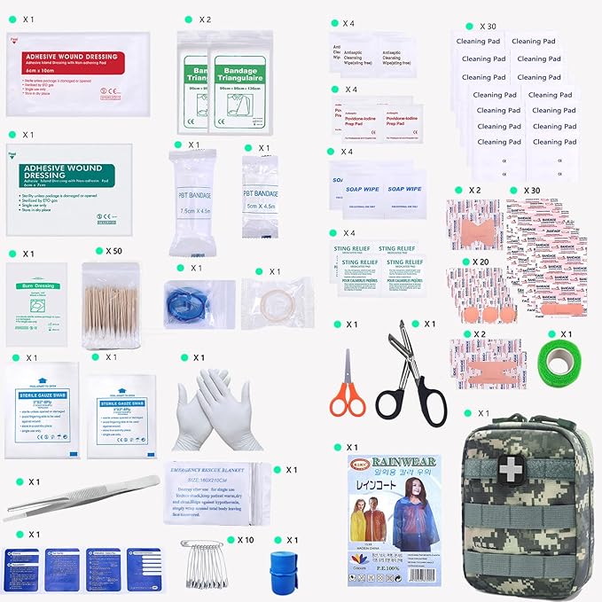 Carlebben EMT MOLLE Ifak Pouch Tactical MOLLE Medical First Aid Kit Utility Pouch ACU Camouflage-StrideForce Fitness