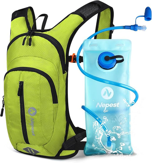 Nepest Hydration Pack Backpack for Women & Men, Lightweight Water Backpack with 2L Water Bladder for Hiking Cycling Running Biking-StrideForce Fitness