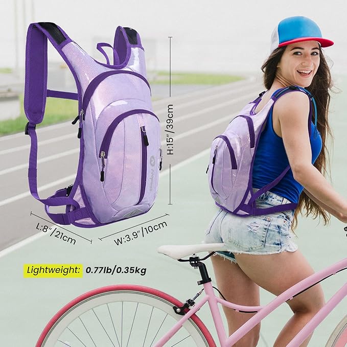 Nepest Hydration Pack Backpack for Women & Men, Lightweight Water Backpack with 2L Water Bladder for Hiking Cycling Running Biking-StrideForce Fitness