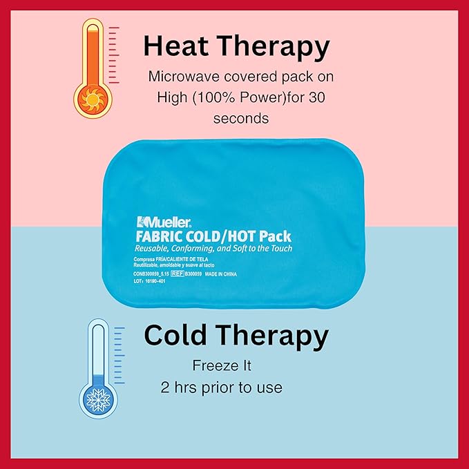 MUELLER Sports Medicine Reusable Fabric Cold & Hot Pack, Ice Pack for Injuries and Pain Relief, Blue-StrideForce Fitness