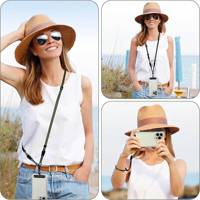 Cell Phone Strap Adjustable Wrist Strap Crossbody Cellphone Holder Extra Long Phone Lanyard Wrist Lanyard (Army Green)-StrideForce Fitness