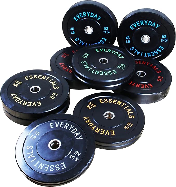 2-Inch Olympic Bumper Plates, Perfect Weight Plates for Weightlifting and Strength Training, Multiple Weights Available-StrideForce Fitness