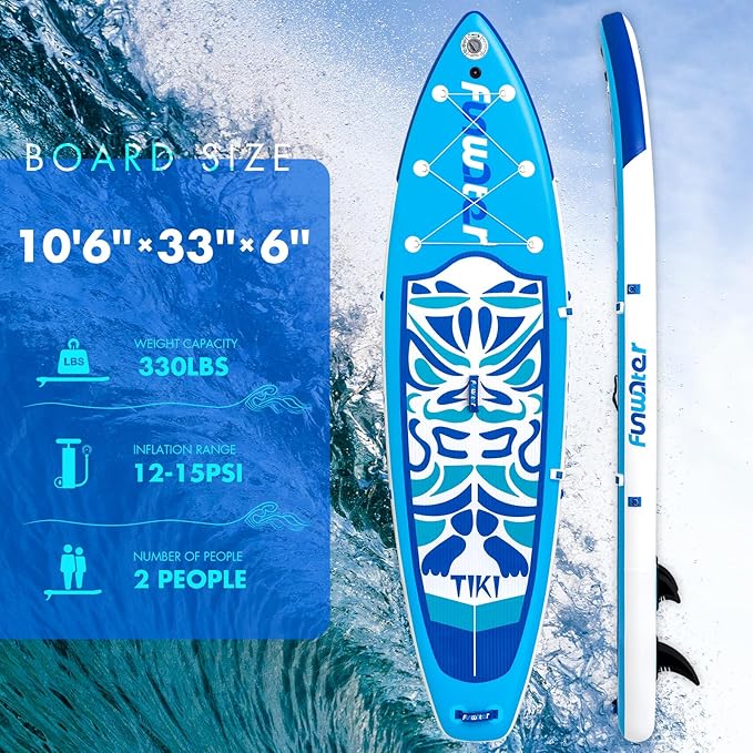 FunWater Inflatable Ultra-Light Stand Up Paddle Board for All Skill Levels with Premium SUP Paddleboard Accessories,Non-Slip Comfort Deck for Youth & Adults-StrideForce Fitness