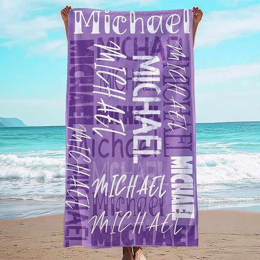 JML Personalized Beach Towel with Name, Custom Beach Towel with Name, Customized Microfiber Pool Towel, Quick Dry & Absorbent Swim Towel for Adult,Anniversary, Birthday, Summer Holiday,Vacation-StrideForce Fitness