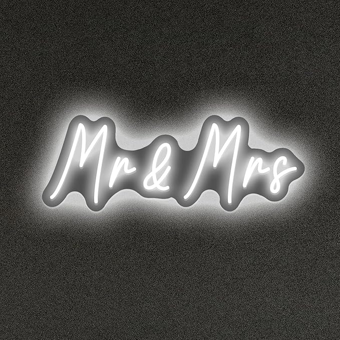 Mr and Mrs Neon Sign for Wedding Dimmable Mr Mrs Neon Signs Led Neon Sign for Party Neon Light Sign Mr & Mrs Sign for Anniversary Valentine's Day Wall Decor Gift 16.54 "X4.72"-StrideForce Fitness