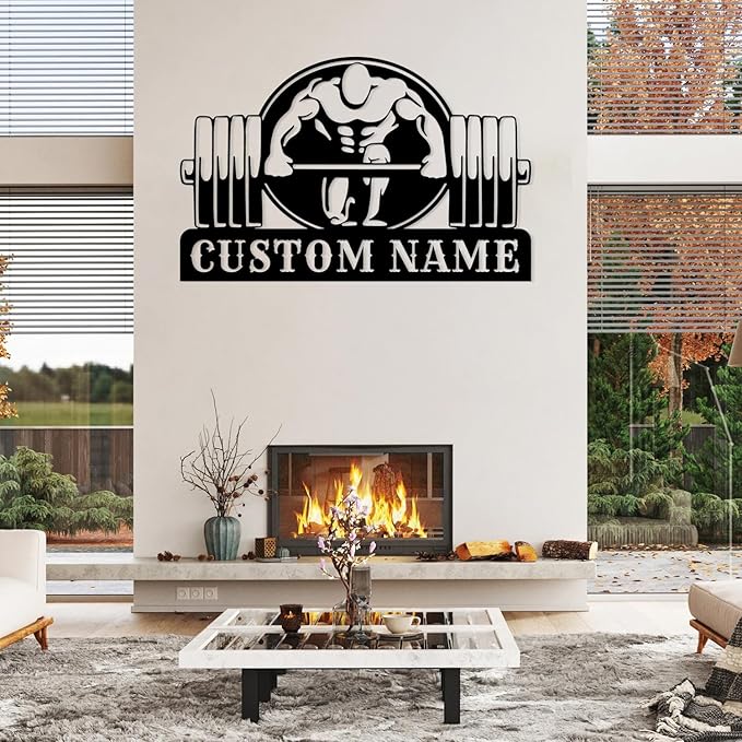 Customized Metal Gym Name Sign, Personalized Sports Room Wall Art,Metal Gym Sign,Unique Fitness Wall Sign, Gym Lovers Unique Gift, Gym Wall Art,Training Center Sign (Style-14)-StrideForce Fitness