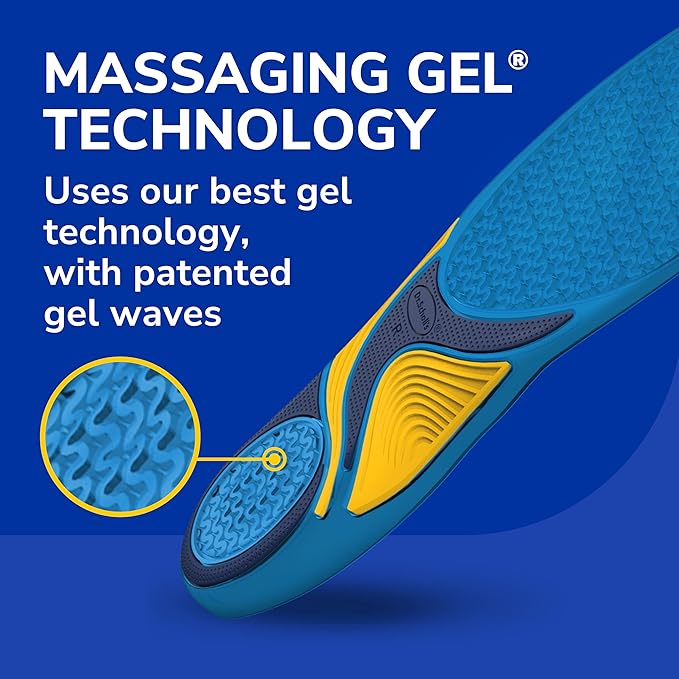 Dr. Scholl’s Energizing Comfort Men’s Everyday Insoles with Massaging Gel - Clinically Proven, All-Day Energy and Comfort Inserts, Patented Triple Gel Design, Shock Absorbing, Arch Support: 2 Pairs-StrideForce Fitness