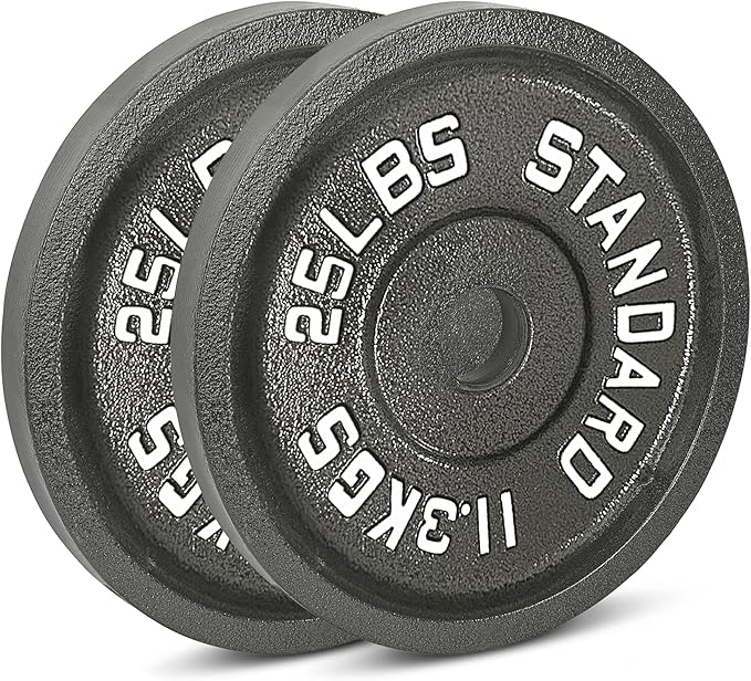 Cast Iron Olympic Weight Plates – Free Weights with 2-inch Hole & Anti-Rust Hammertone Finish - Ideal for Strength Training, Crossfit Equipment & Home Gym Set – Sold in Pairs - 2.5LB–45LB-StrideForce Fitness