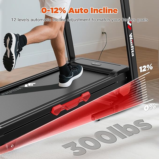 3.5HP Folding Treadmills for Home with Incline Optional, 300 lbs Capacity, 8.0MPH Speed, 17'' Wide Belt, App, Bluetooth Connection, 64 Programs, USB Charging Port, BMI Detector for Home Use-StrideForce Fitness