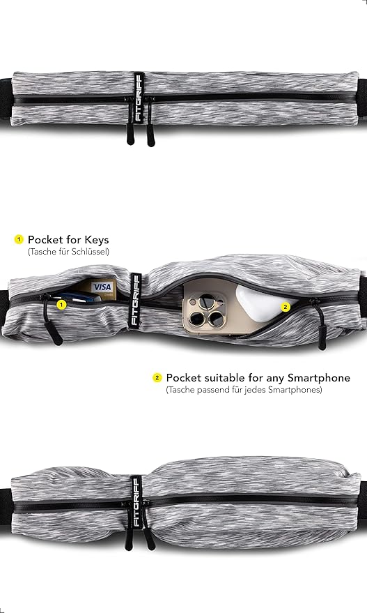 Fitgriff® Running Belt for Men & Women - Secure Jogging Pouch for Phone, Keys & Essentials - For All Cell Phones-StrideForce Fitness