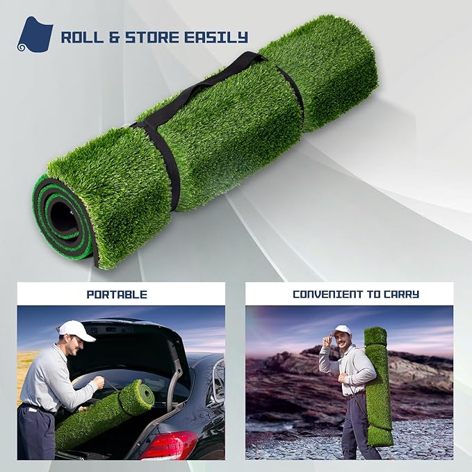 Upgrade Multi-Function Golf Hitting Mat – MyVoice 5x4ft Thickened Mat with Interchangeable Turf, Durable Non-Slip Base for Indoor & Outdoor Practice, Ideal for Golfers of All Levels-StrideForce Fitness