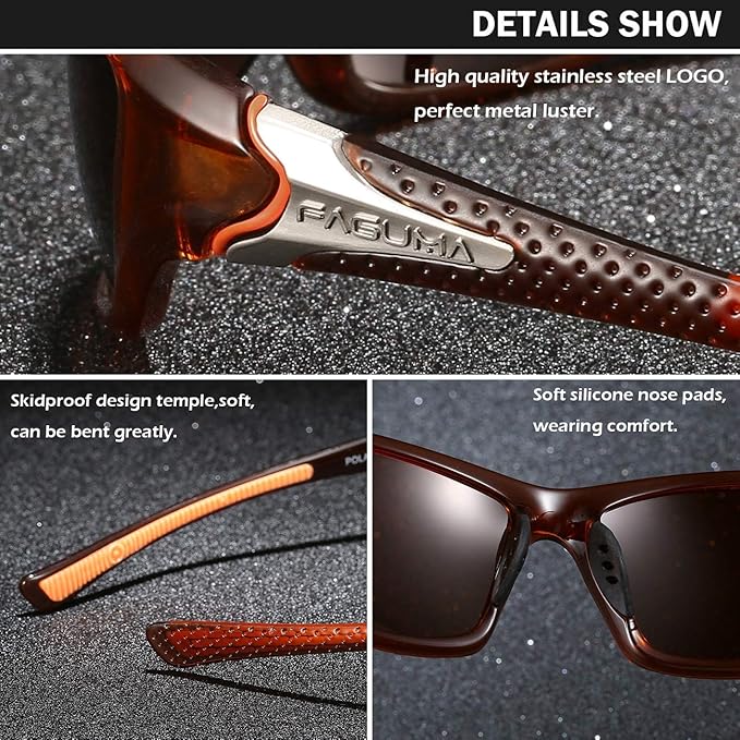 FAGUMA Sports Polarized Sunglasses For Men Cycling Driving Fishing UV400 Protection-StrideForce Fitness