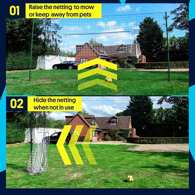 3-in-1 Soccer Training Rebounder & Goal Backstop Net - Soccer Goal for Volley, Passing, Solo Training - Outdoor Sports, Backyard Games-StrideForce Fitness