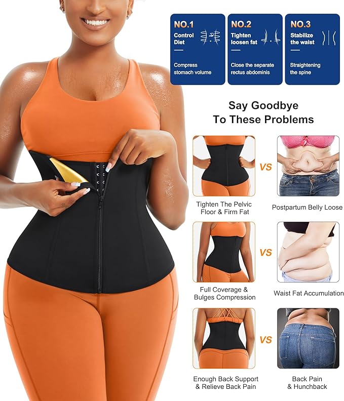 TrainingGirl Waist Trainer for Women Lower Belly Waist Trimmer Corset Tummy Wrap Workout Sweat Belt Band Sports Sauna Suit-StrideForce Fitness