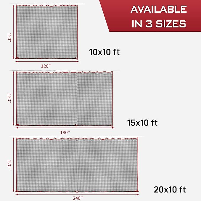 Golf Netting, 10ft, 15ft, 20ft Sports Netting - Heavy Duty High Impact Multi-Sport Practice Net for Golf, Baseball, Soccer, Hockey, Lacrosse, Backyard Driving & Training Barrier-StrideForce Fitness