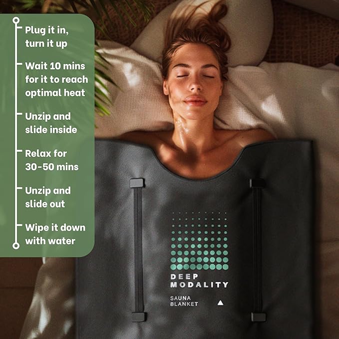 Pro M3 - Infrared Sauna Blanket | Detox, Wellbeing & Recovery | Highest Grade Materials + Jade & Tourmaline for Enhanced Therapy, Adjustable Temp 77-176°F, 6ft x 3ft (Mineral Edition)-StrideForce Fitness