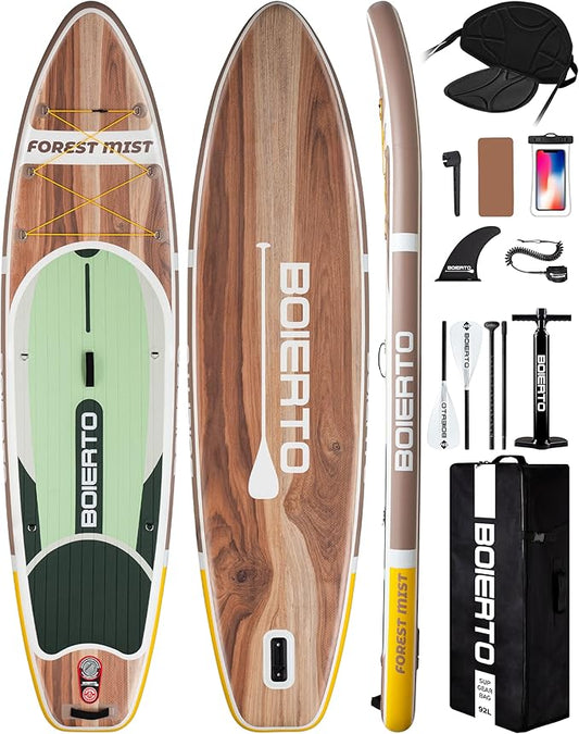 Inflatable Stand Up Paddle Board 10'8“*34"/11'*33" Extra Wide Paddle Boards for Adults, SUP with Premium Accessories & Nylon Backpack, Adjustable Paddle, Hand Pump, Bottom Fin, Leash-StrideForce Fitness
