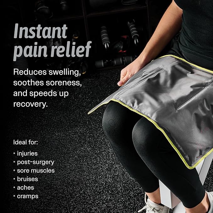 Hot & Cold Reusable Gel Packs (XL, 1 Pack) Flexible Soft Compress - Ice & Heat Therapy for Injuries, Back, Shoulder, Hip, Knee, Joint Pain, Swelling, Bruises, Post Surgery - Sport Temp-StrideForce Fitness