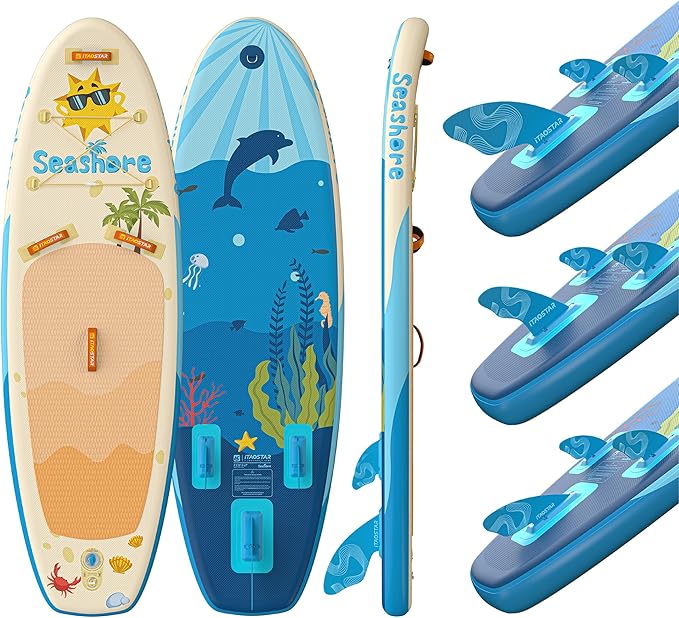 Joy 8'×29"/11'×35" Inflatable Paddle Board for Kids, One-Stop Premium SUP Accessories, Stand Up Paddle Board for More Balance, Tailored Fins for More Fun-StrideForce Fitness