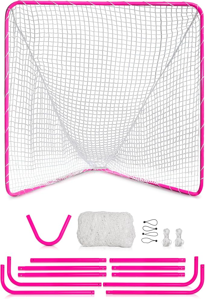 Velocity - Lacrosse Goal - Portable Steel Frame with Black Net, Perfect for Youth and Adult Training, Backyard Design-StrideForce Fitness