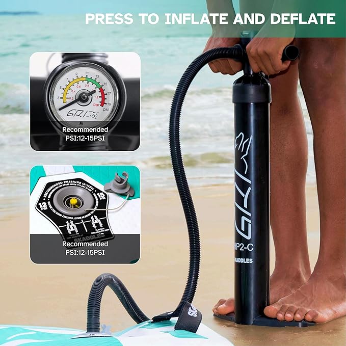 10’6’’ Portable Inflatable Stand Up Paddle Board (SUP) for Adults and Youth with Non-Slip Deck – Complete Accessories Kit, Perfect for Fishing, Yoga, Fitness & Family Fun-StrideForce Fitness