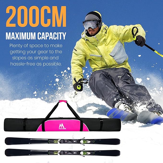 Ski Bag and Ski Boot Bag Combo-Padding Skis Bag for Air Travel,Water Proof Ski Boot Bag Fits for Skis Up to 200 CM and Boots Up To Size US13,Adults Ski Travel Bag-StrideForce Fitness