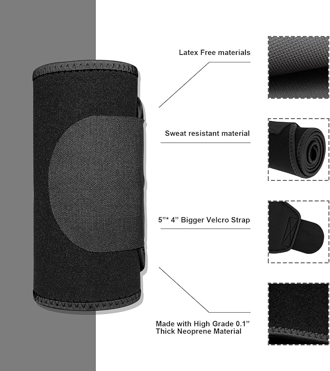 Biange Waist Trainer for Women Men Sweat Belt Waist Trimmer Belly Band Stomach Wraps-StrideForce Fitness