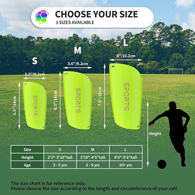 Kids Youth Soccer Shin Guards with Sleeves, Slip in Shinguards Soccer Shin Pads for 3-15 Years Old Boys Girls Child Teens-StrideForce Fitness