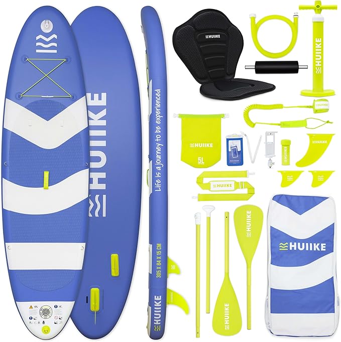 Inflatable Paddle Board for Adults with Accessories Included, Oar, Fins, Pump. Stand Up Paddleboard Great Stability and Resistance. 10’ x 33" x 5.9", Maximum Load 286 lb-StrideForce Fitness