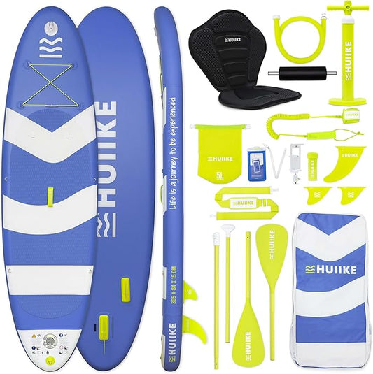 Inflatable Paddle Board for Adults with Accessories Included, Oar, Fins, Pump. Stand Up Paddleboard Great Stability and Resistance. 10’ x 33" x 5.9", Maximum Load 286 lb-StrideForce Fitness