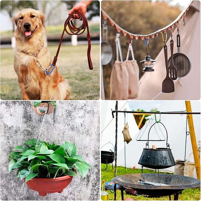 40 Pack 2" Aluminum Carabiner Clip D Ring Carabiners Small Carabiner Keychain Spring Snap Hooks, Mini Carabiner Clip Set for Keys, Dog Leash, Camping Hiking Accessories-StrideForce Fitness