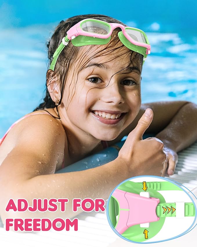 Kids Swim Goggles,Swimming Goggles for Kids 6-14, Anti-Fog UV Protection Pool Glasses for Boys Girls-StrideForce Fitness