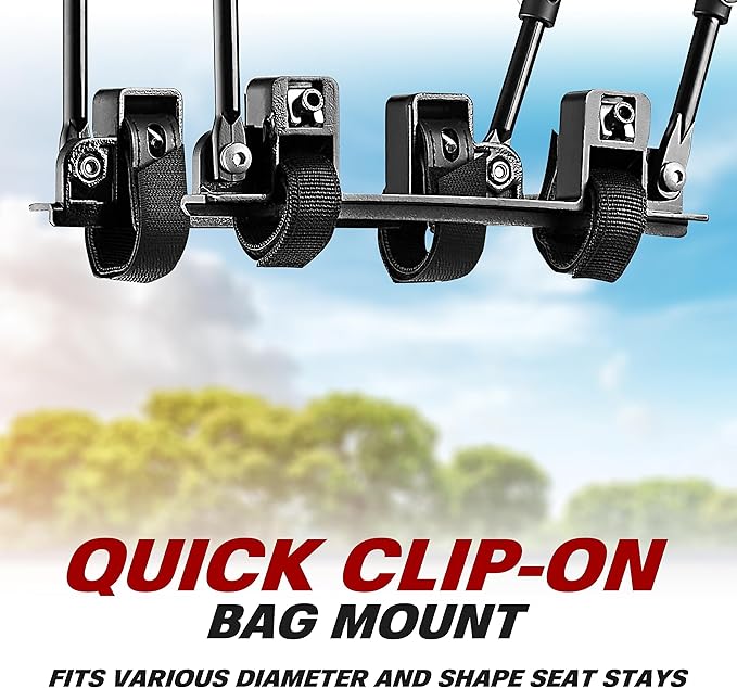 Ibera Bike Rack - Bicycle Touring Carrier Plus+ for Disc Brake/Non-Disc Brake Mount, Fat Tire Bikes, Frame-Mounted for Heavier Top & Side Loads, Height Adjustable for 26"-29" Frames-StrideForce Fitness